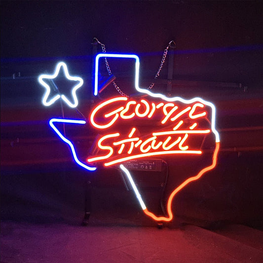 George Strait Texas Maps Neon Light Sign - Club Rehab