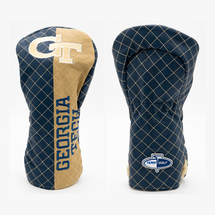 Georgia Tech Yellow Jackets Split Quilted Driver Headcover, front and back views