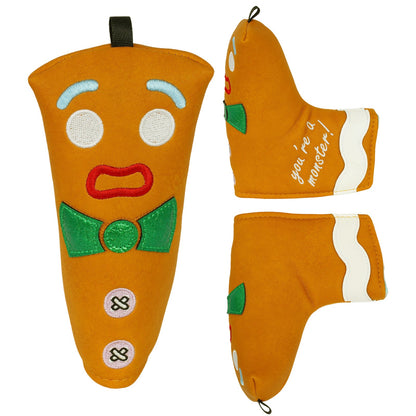 Gingerbread “Monster” Driver Headcover - Blade Putter - Club Rehab