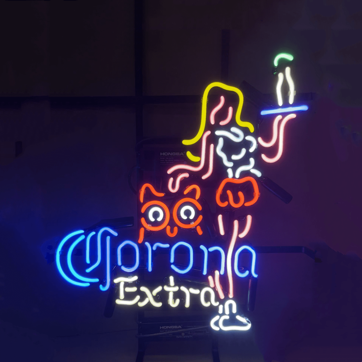 Girl Corona Extra with Hooters Neon Signs - 15"x19" - Club Rehab
