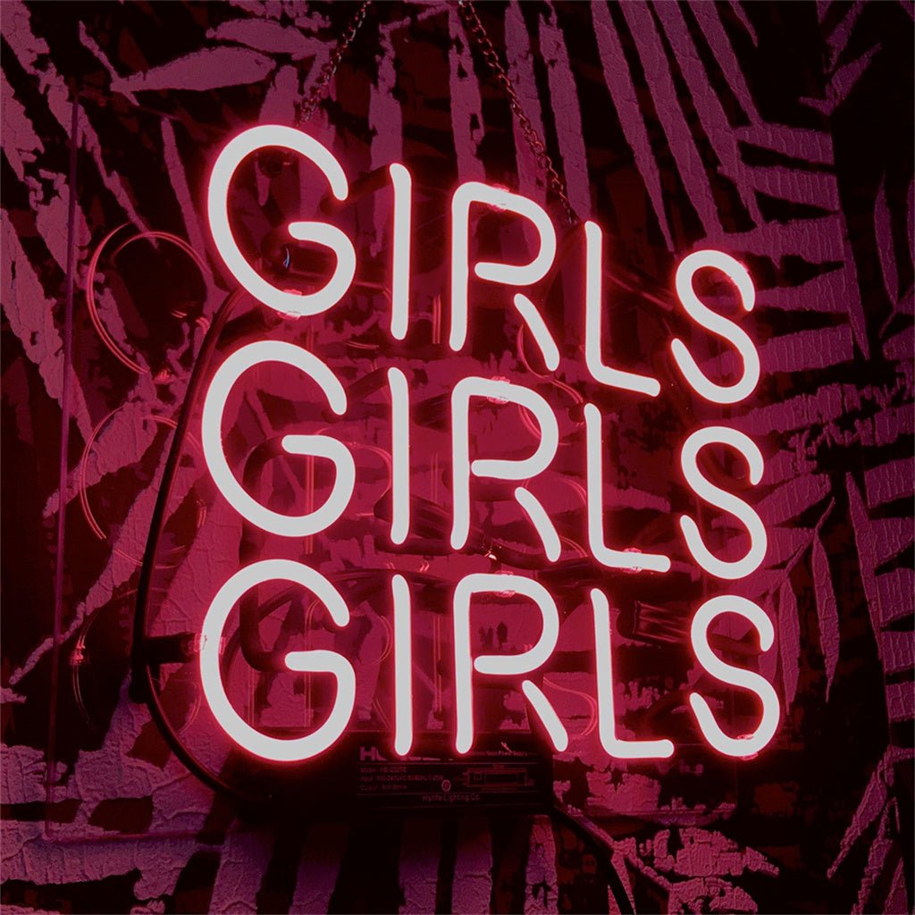 Girls Girls Girls Neon Signs - Pink - Club Rehab