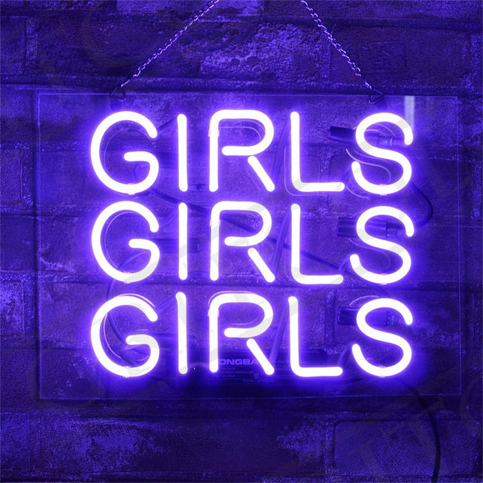 Girls Girls Girls Neon Signs - Purple - Club Rehab