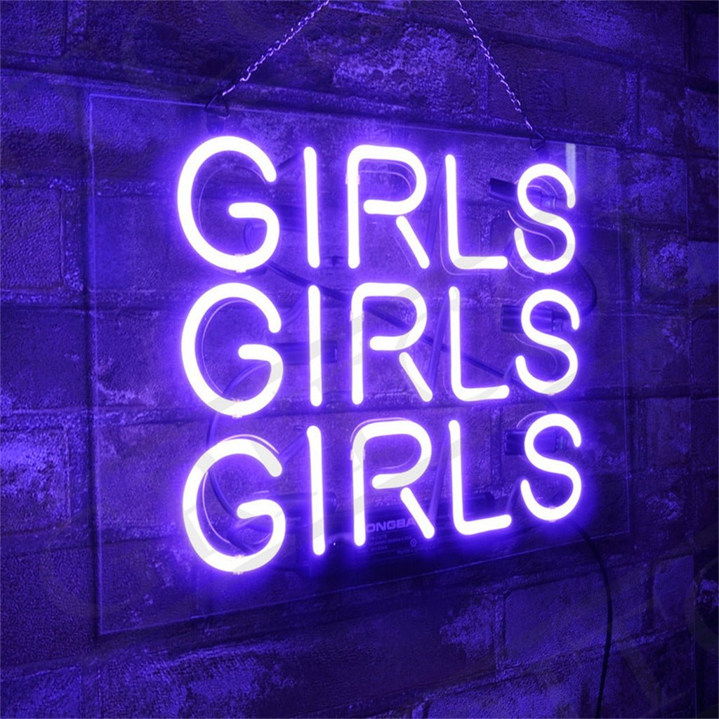 Girls Girls Girls Neon Signs - Purple - Club Rehab