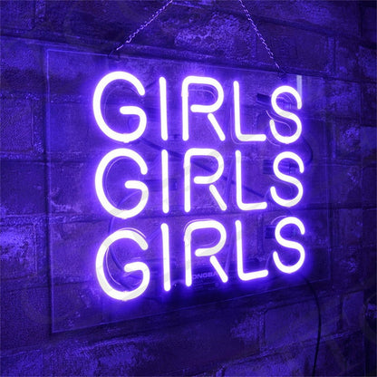 Girls Girls Girls Neon Signs - Purple - Club Rehab