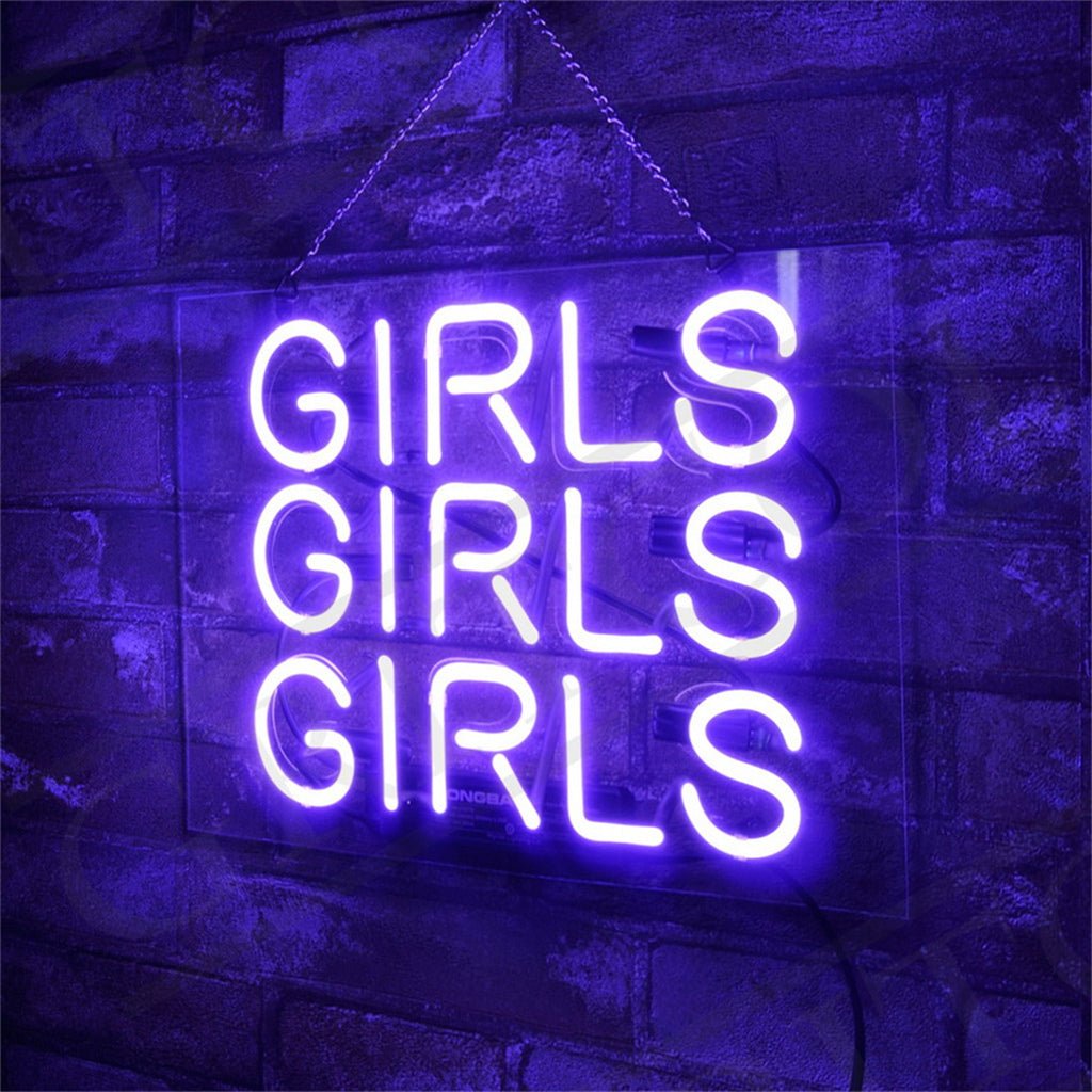 Girls Girls Girls Neon Signs - Purple - Club Rehab