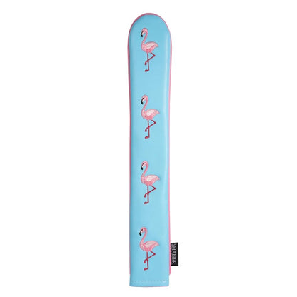 Golf Alignment Stick Cover PU Leather - Sky Blue Flamingo - Club Rehab
