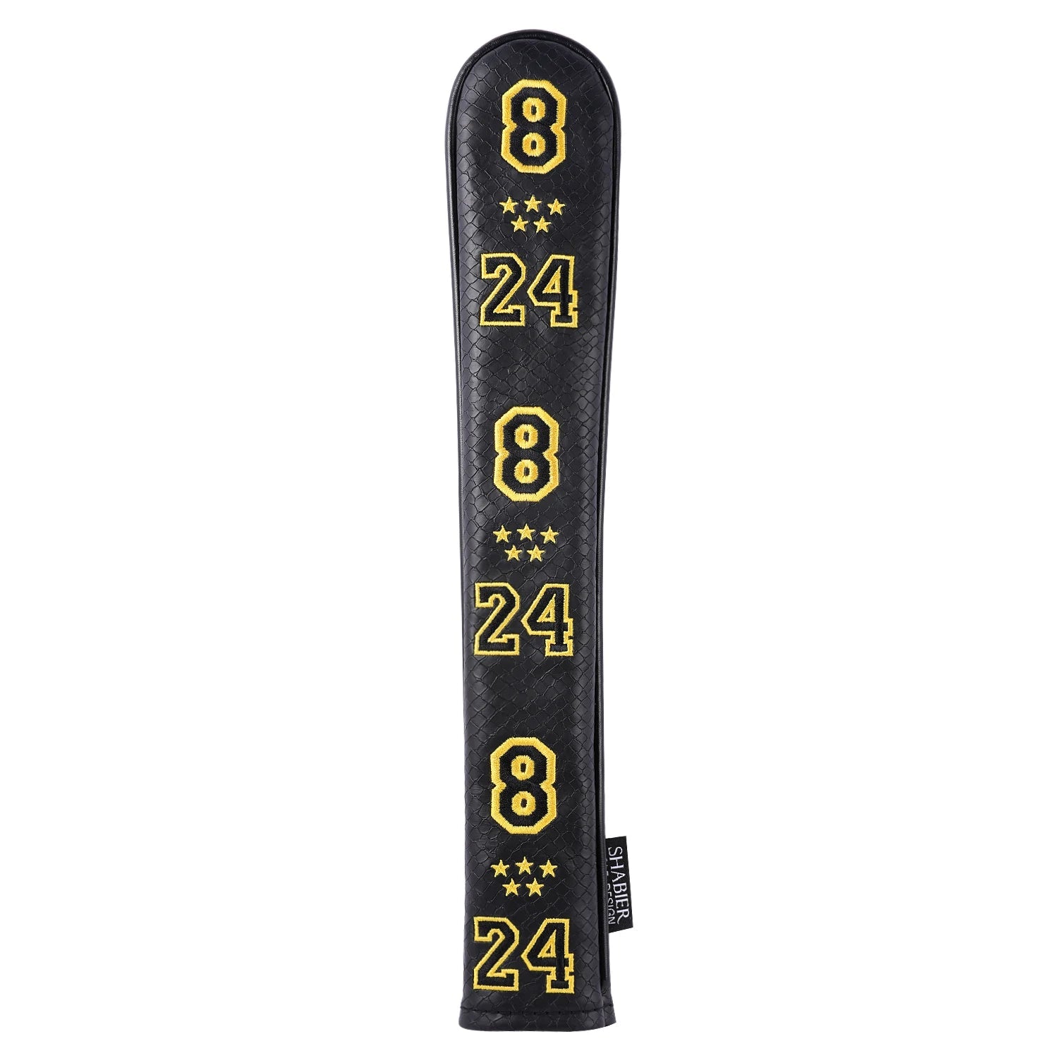 Golf Alignment Stick Cover PU Leather - Black Mamba Gold - Club Rehab