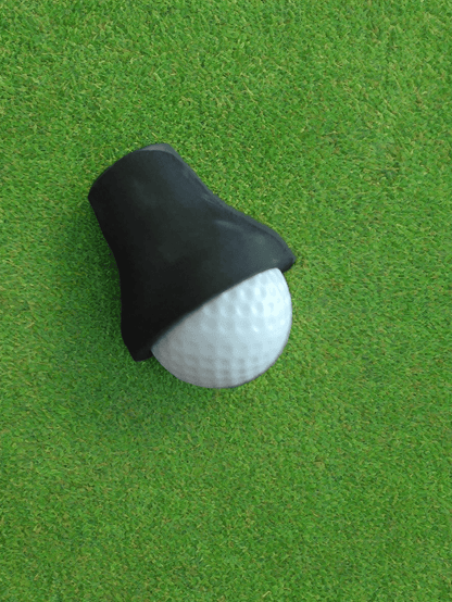 A black rubber golf ball pickup retriever