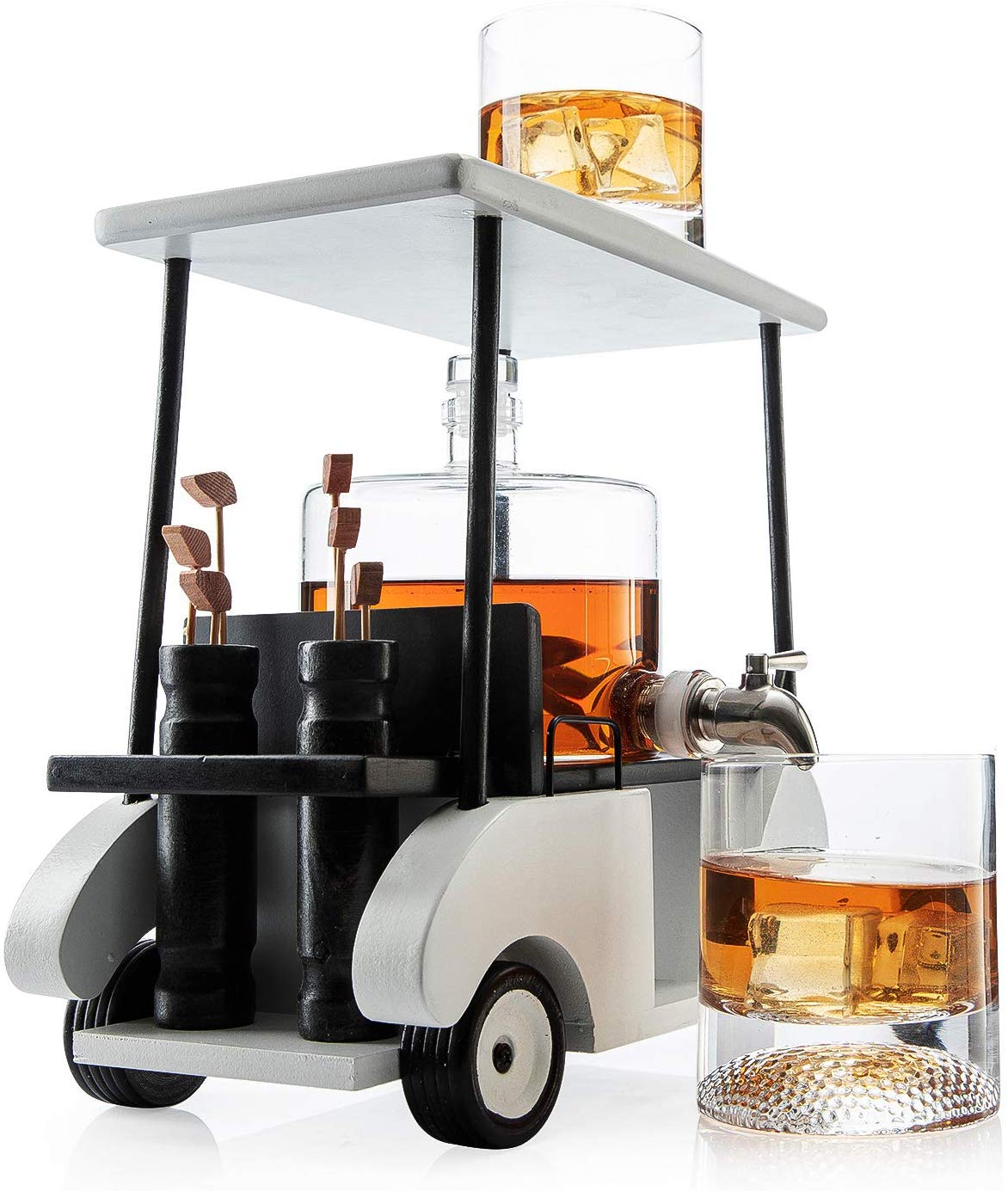 Golf Cart Decanter & Glasses Gift Set - Club Rehab