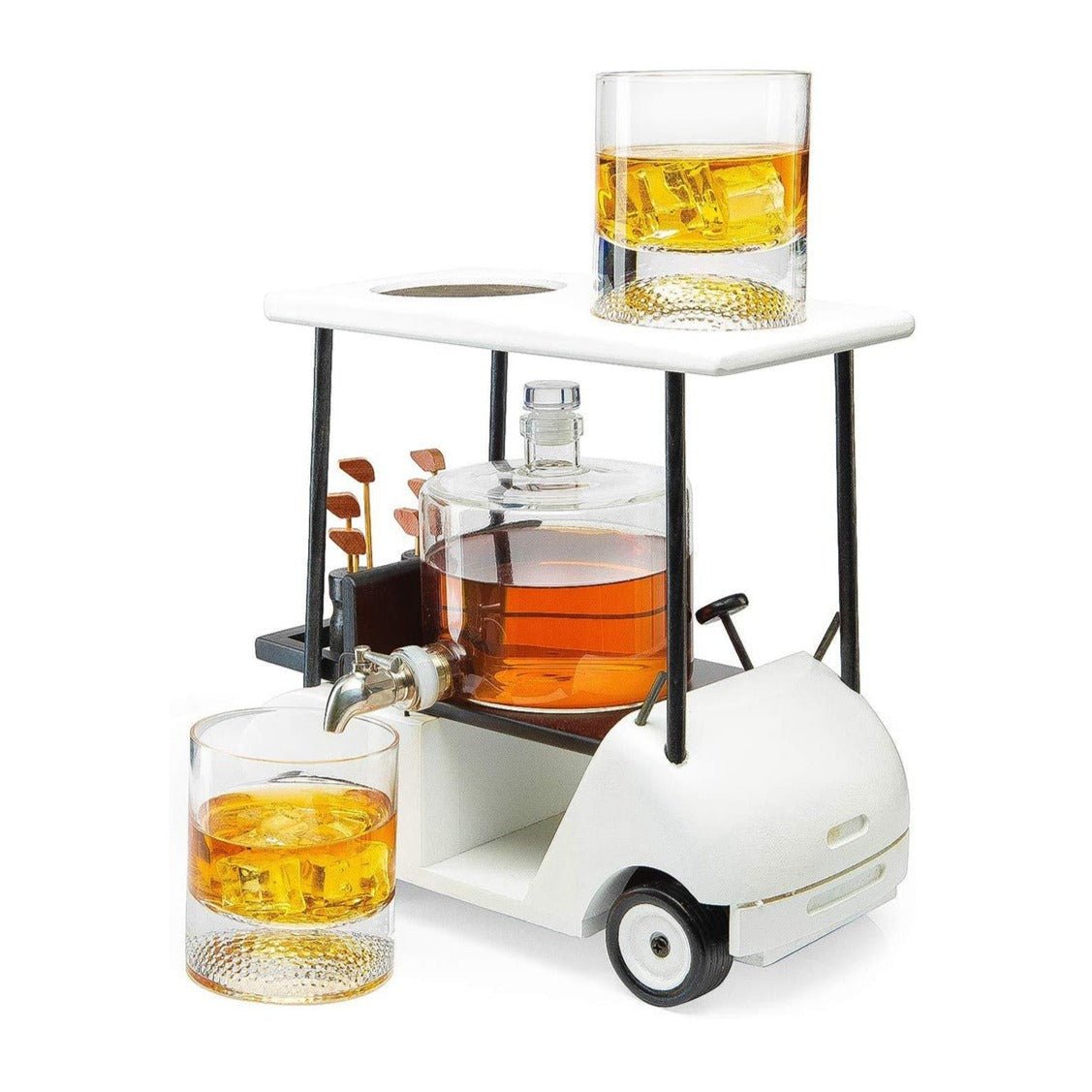 Golf Cart Decanter & Glasses Gift Set - Club Rehab