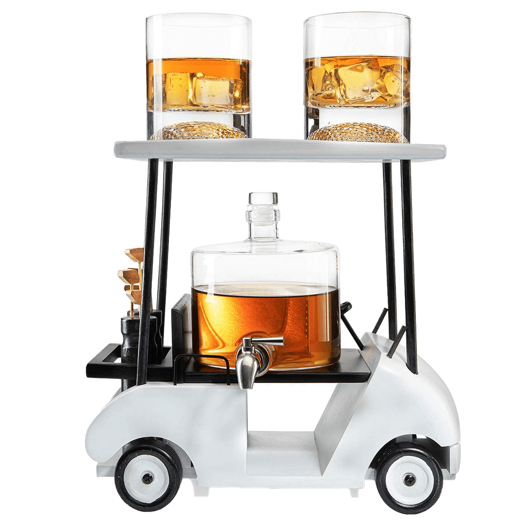 Golf Cart Decanter & Glasses Gift Set - Club Rehab
