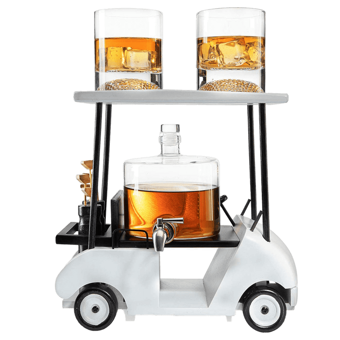 Golf Cart Decanter & Glasses Gift Set - Club Rehab