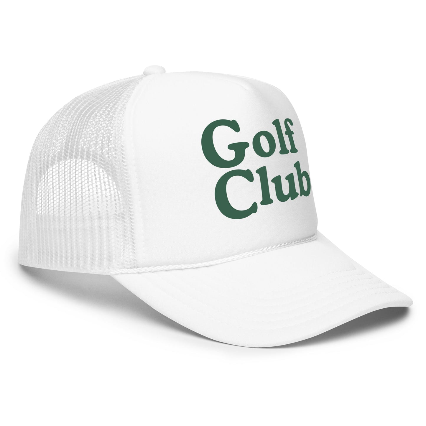 Golf Club Trucker Hat – Printed Foam Mesh Hat in Multiple Colors - White - Club Rehab