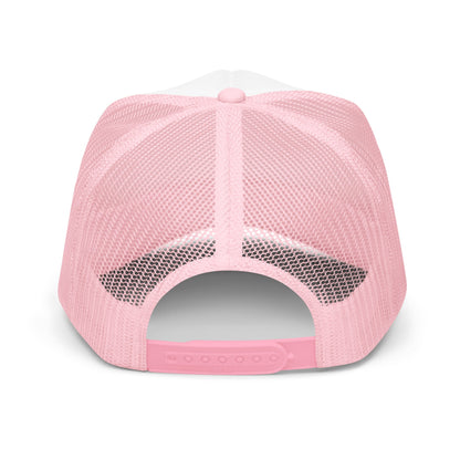 Golf Club Trucker Hat – Printed Foam Mesh Hat in Multiple Colors - Light Pink / White / Light Pink - Club Rehab