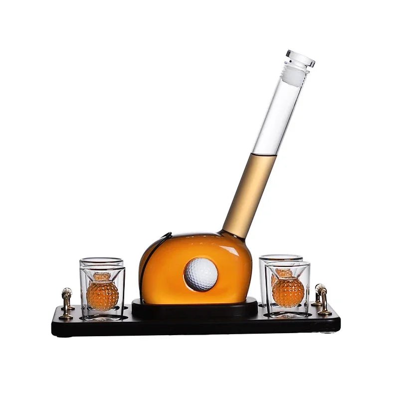 Golf Decanter Whiskey Set with Golf Ball Shot Glasses - Club Rehab