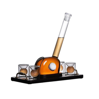 Golf Decanter Whiskey Set with Golf Ball Shot Glasses - Club Rehab