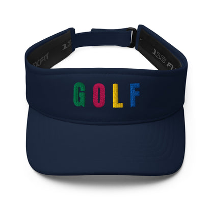 GOLF Embroidered Lightweight Women's Visor – Birdie Pop Collection - Navy - Club Rehab