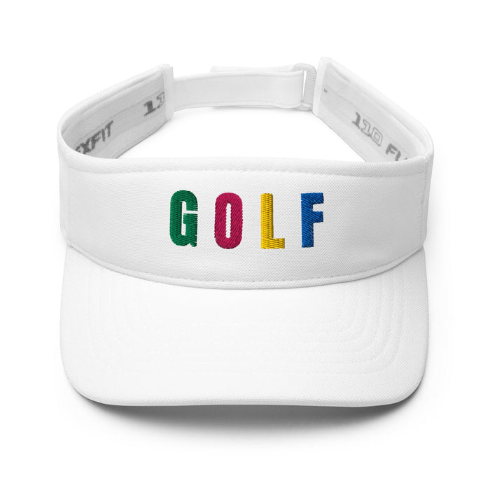 GOLF Embroidered Lightweight Women's Visor – Birdie Pop Collection - White - Club Rehab