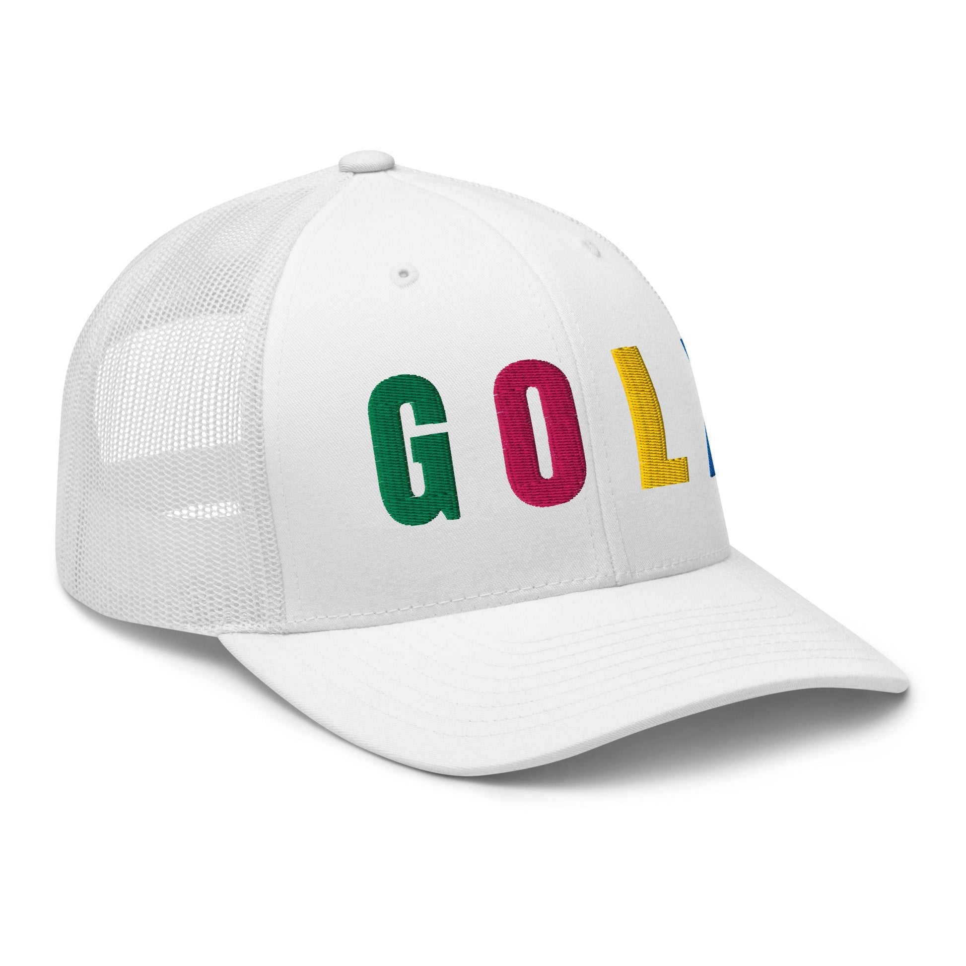 GOLF Embroidered Trucker Hat for Women - Birdie Pop Collection - White - Club Rehab