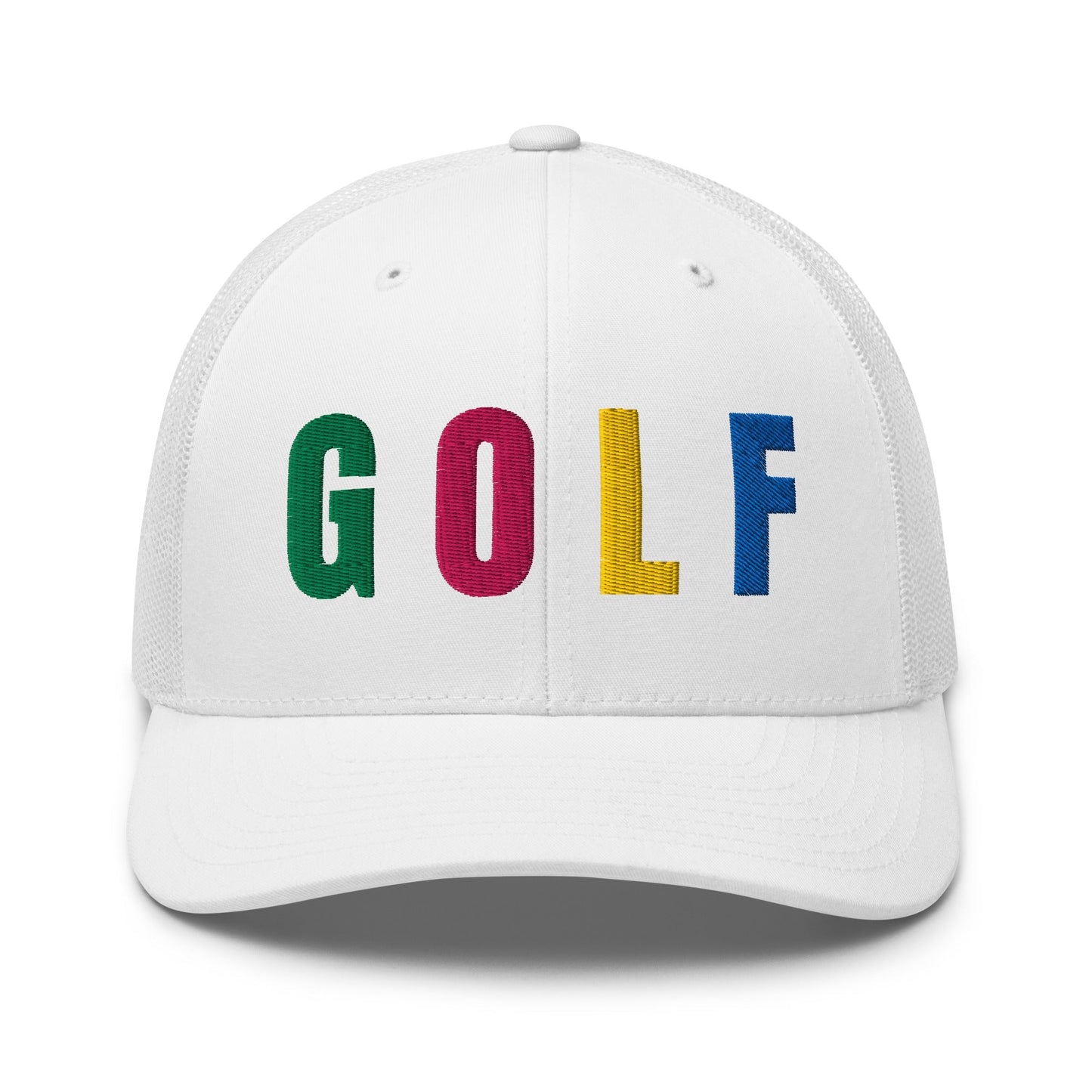 GOLF Embroidered Trucker Hat for Women - Birdie Pop Collection - White - Club Rehab