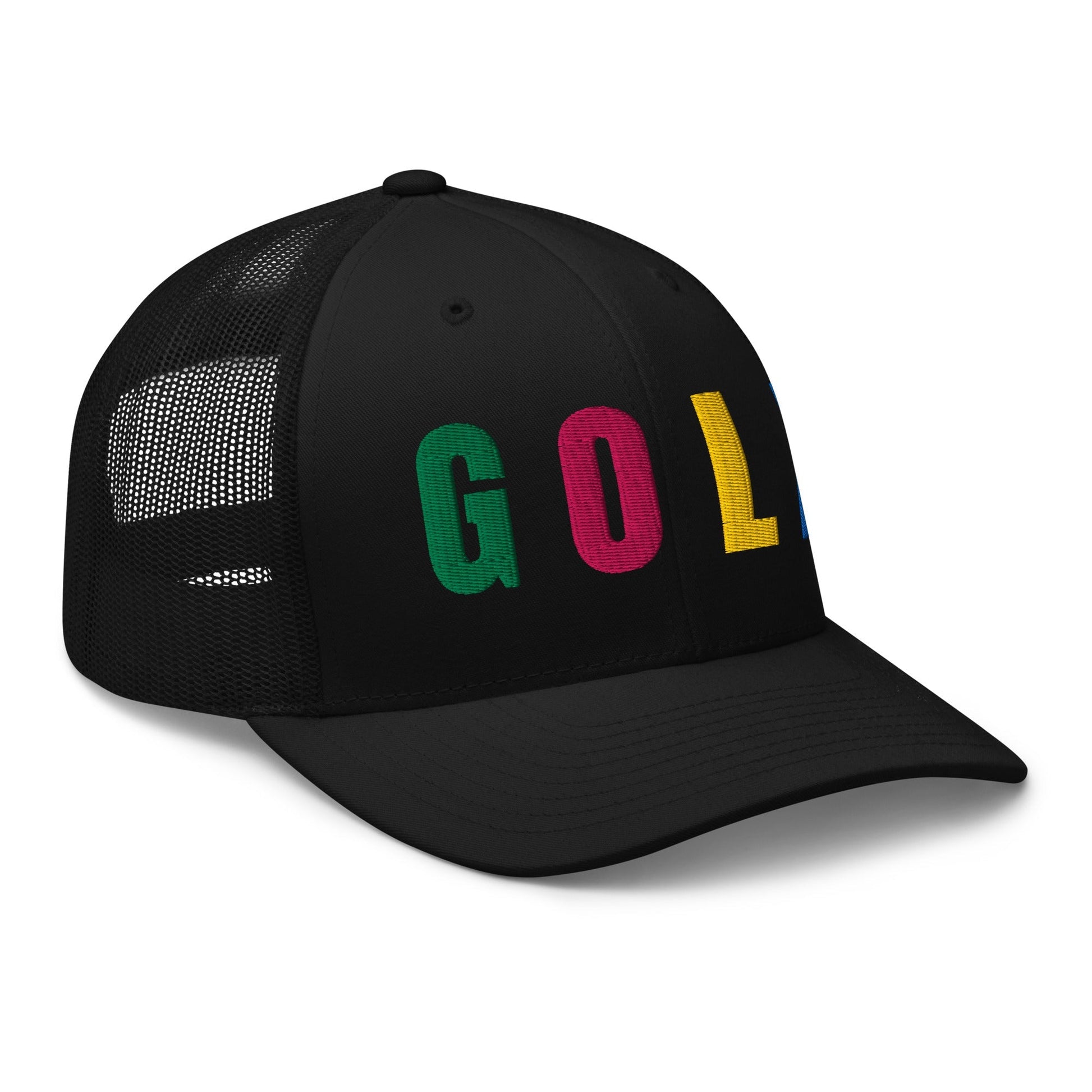 GOLF Embroidered Trucker Hat for Women - Birdie Pop Collection - Black - Club Rehab