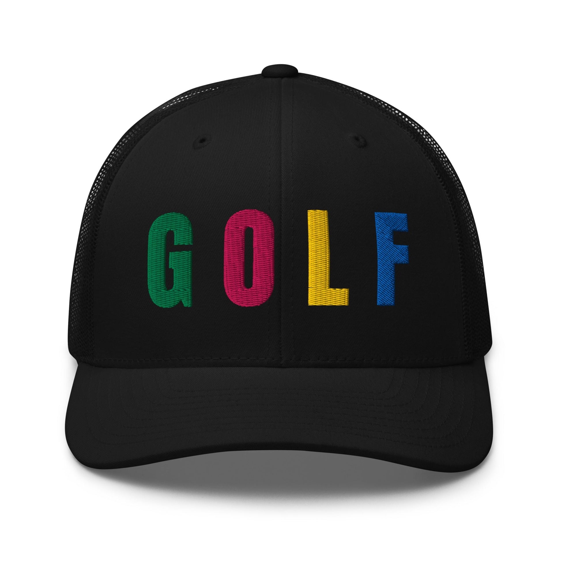 GOLF Embroidered Trucker Hat for Women - Birdie Pop Collection - Black - Club Rehab