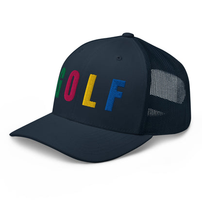 GOLF Embroidered Trucker Hat for Women - Birdie Pop Collection - Navy - Club Rehab