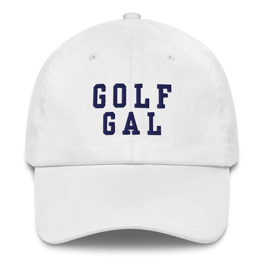 GOLF GAL Embroidered Dad Hat - White - Club Rehab