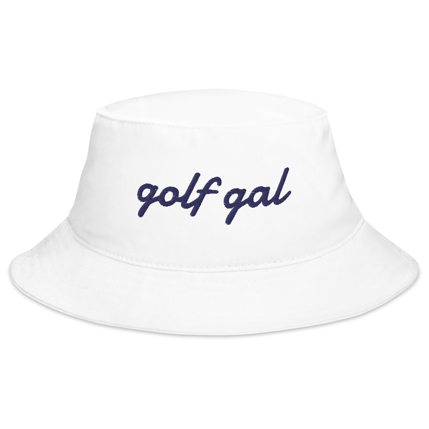 GOLF GAL Script Embroidered Bucket Hat - White - Club Rehab