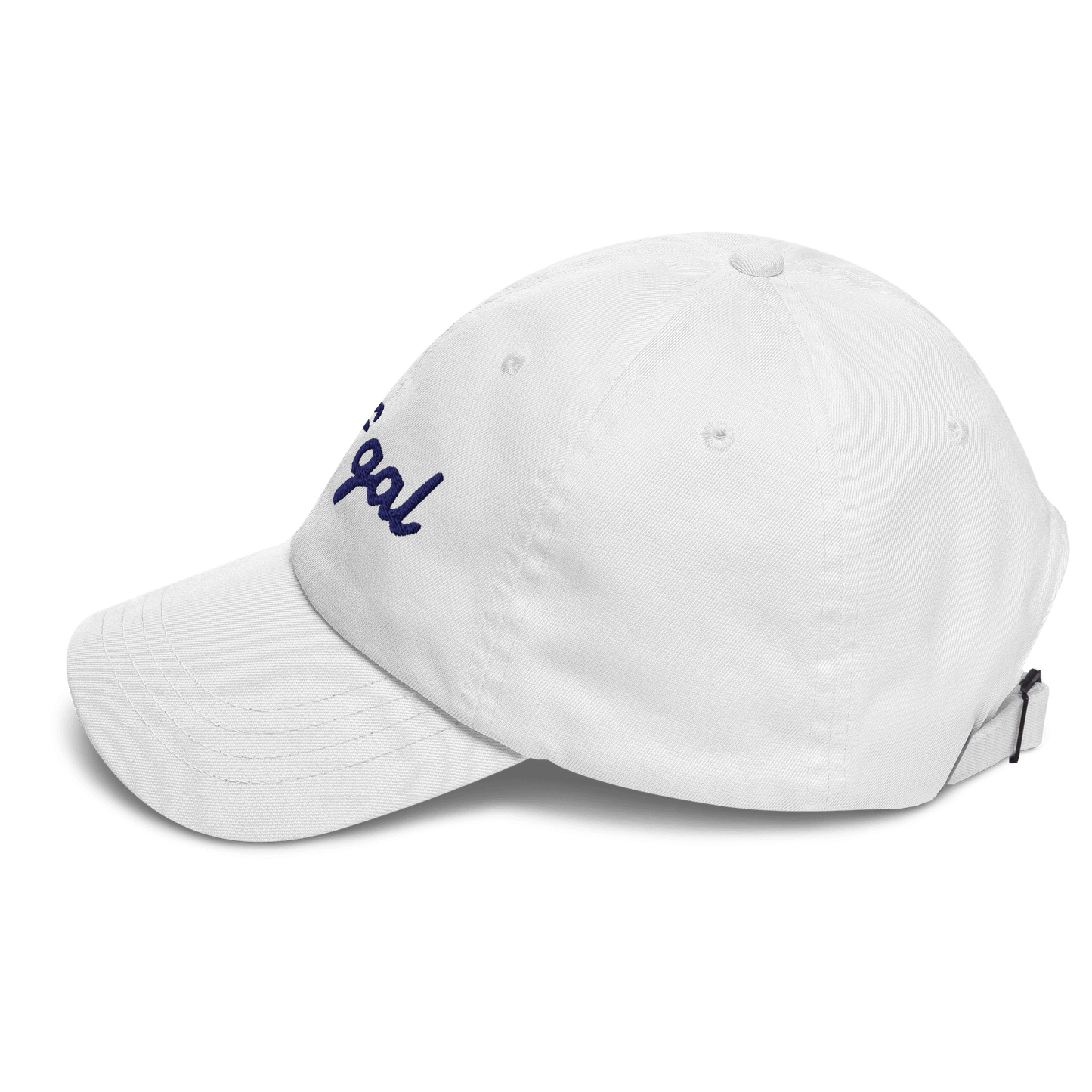 GOLF GAL Script Embroidered Dad Hat – White with Navy Thread - Club Rehab