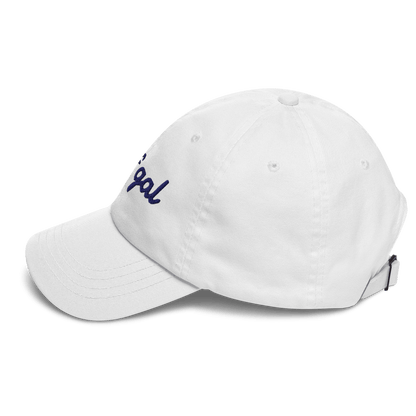 GOLF GAL Script Embroidered Dad Hat – White with Navy Thread - Club Rehab