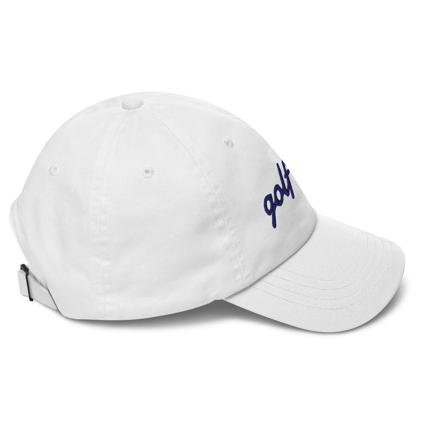 GOLF GAL Script Embroidered Dad Hat – White with Navy Thread - Club Rehab