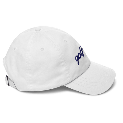 GOLF GAL Script Embroidered Dad Hat – White with Navy Thread - Club Rehab