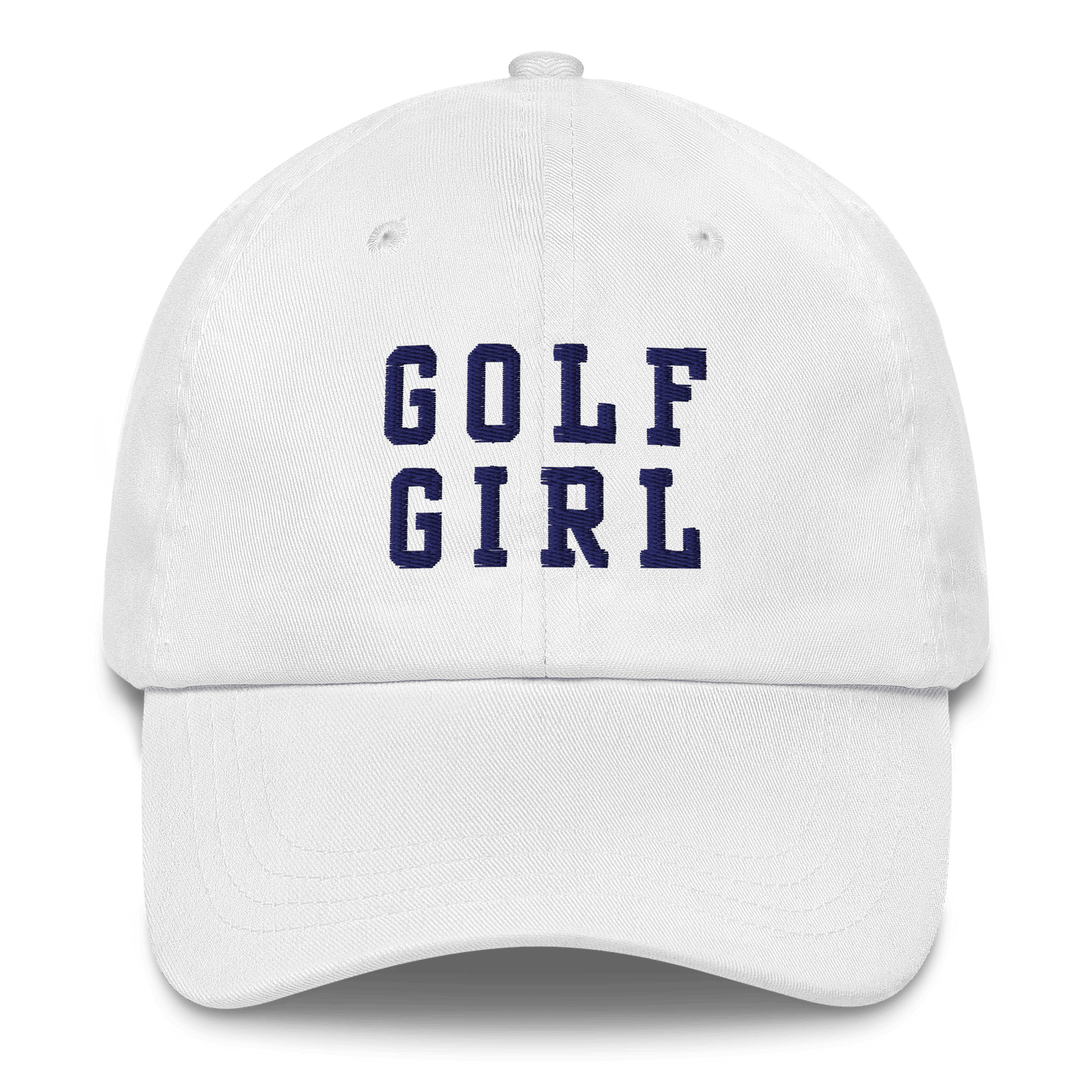 GOLF GIRL Embroidered Dad Hat - White - Club Rehab