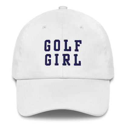 GOLF GIRL Embroidered Dad Hat - White - Club Rehab