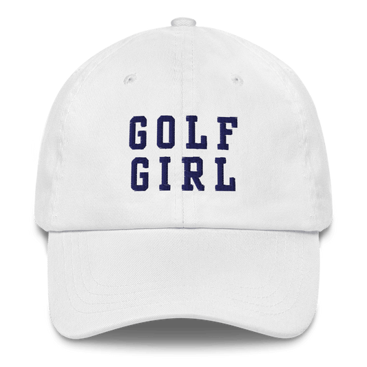 GOLF GIRL Embroidered Dad Hat - White - Club Rehab