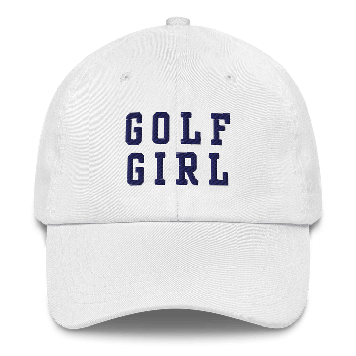 GOLF GIRL Embroidered Dad Hat - White - Club Rehab