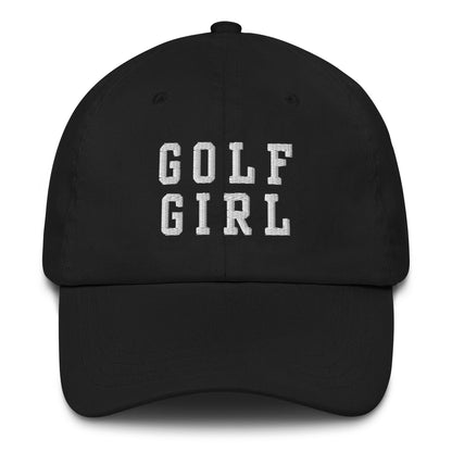 GOLF GIRL Embroidered Dad Hat - Black - Club Rehab