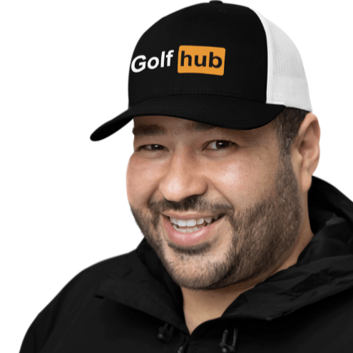 Golf Hub Trucker Hat - Black/ White - Club Rehab