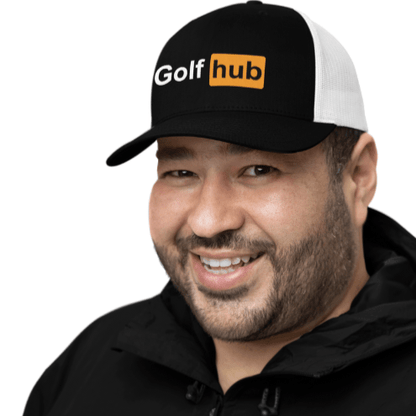 Golf Hub Trucker Hat - Black/ White - Club Rehab
