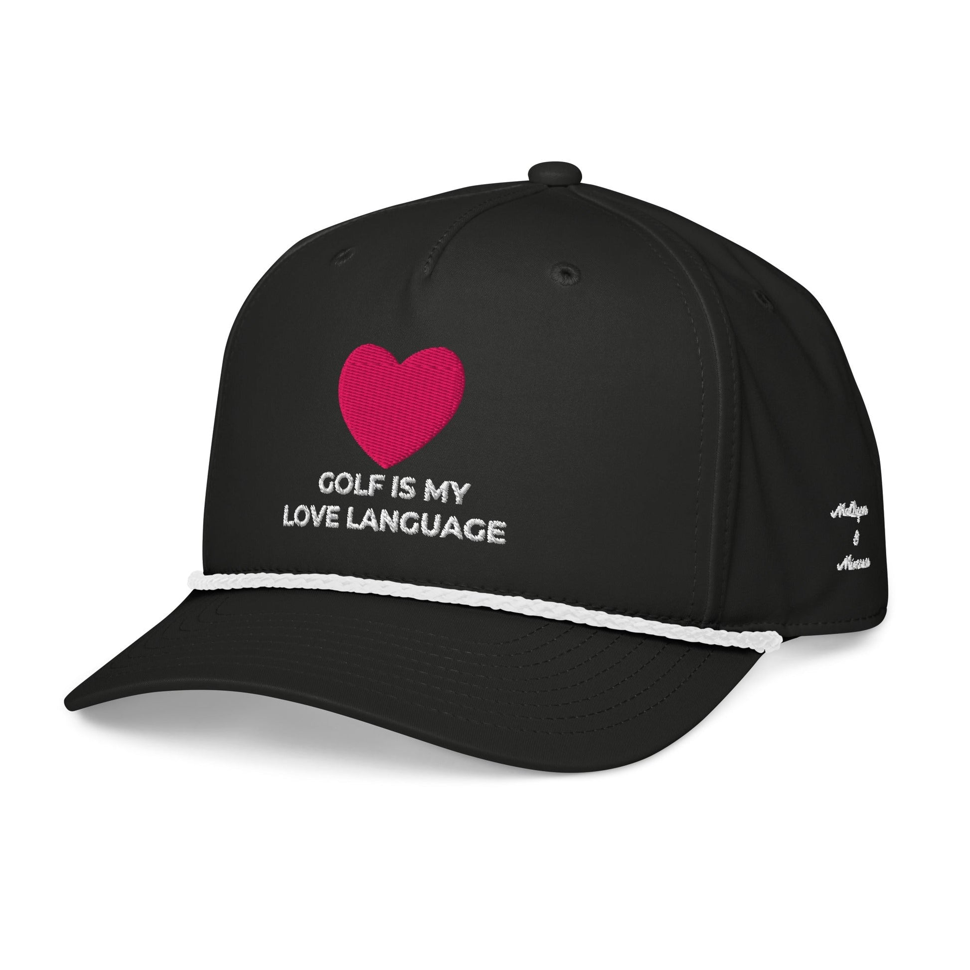 Golf Is My Love Language Embroidered Rope Hat for Women - Black/White - Club Rehab