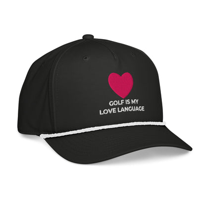 Golf Is My Love Language Embroidered Rope Hat for Women - Black/White - Club Rehab