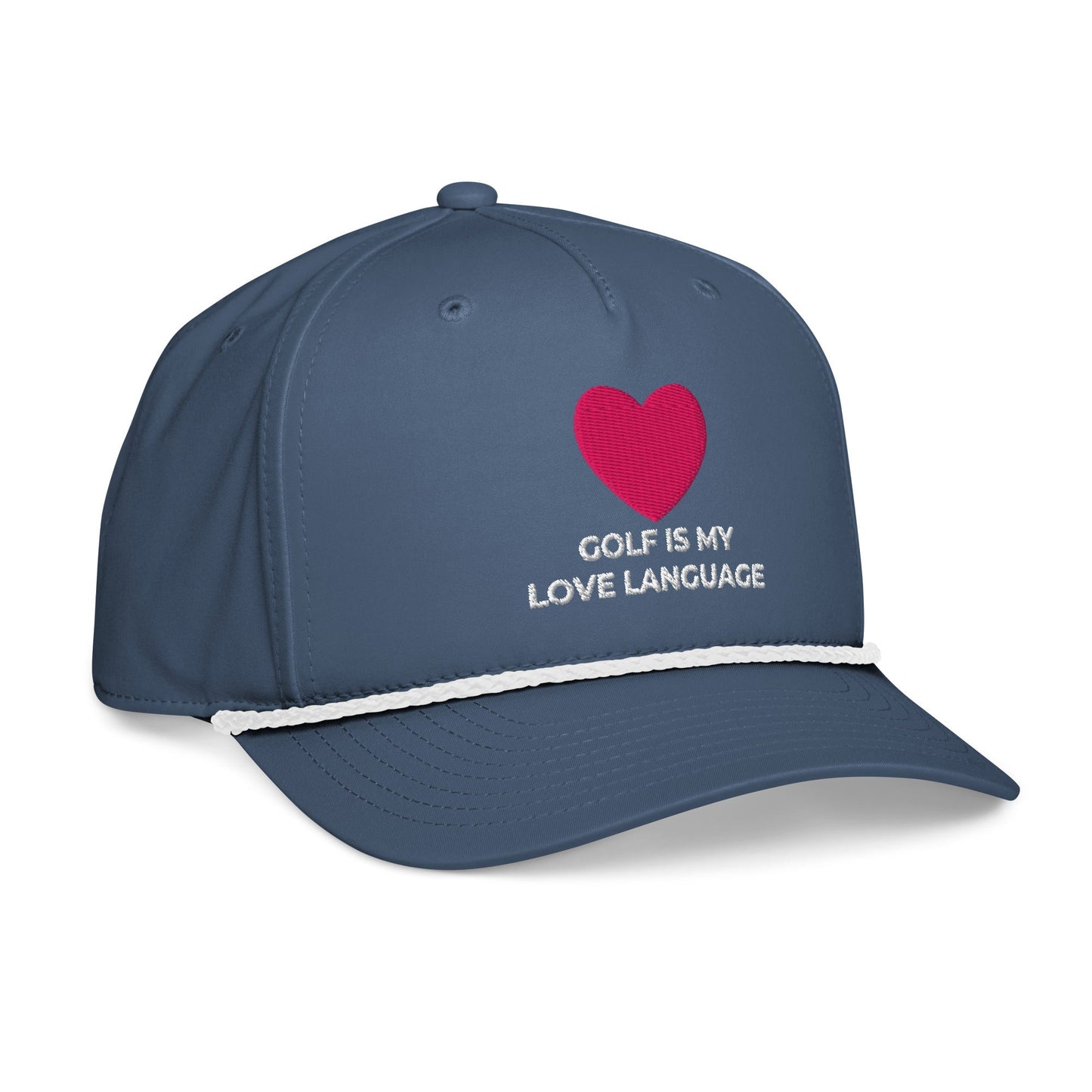 Golf Is My Love Language Embroidered Rope Hat for Women - Light Blue/White - Club Rehab