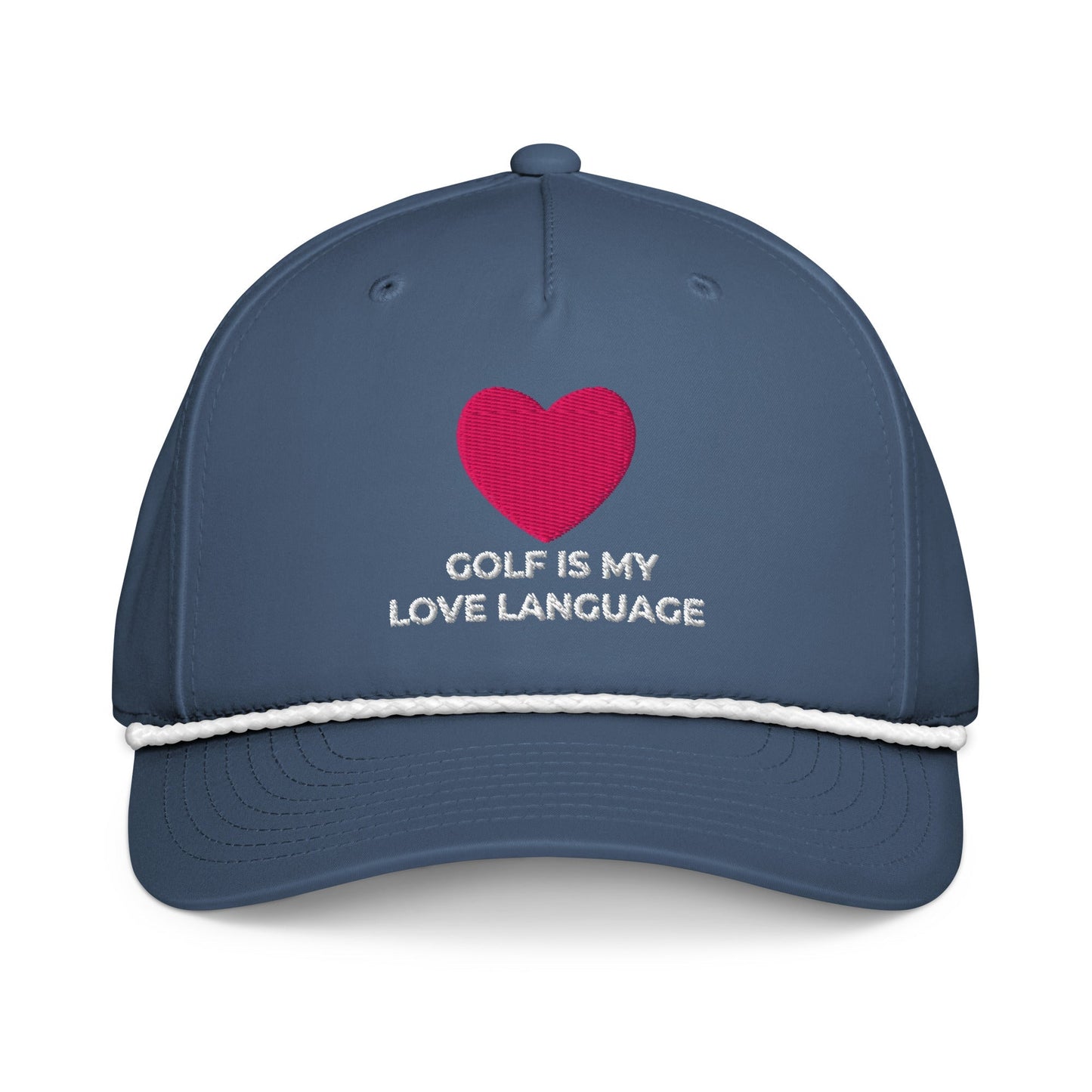 Golf Is My Love Language Embroidered Rope Hat for Women - Light Blue/White - Club Rehab