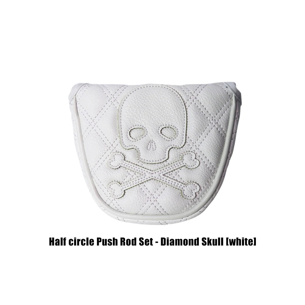 Golf Mallet Putter Covers Magnetic - Skull White - Club Rehab