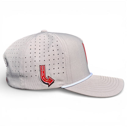 Golf Neon Arrow Sign Golf Hat | Snapback Cap | Built-in Magnetic Ball Marker Holder + Marker Included | Adjustable Light Gray - Club Rehab