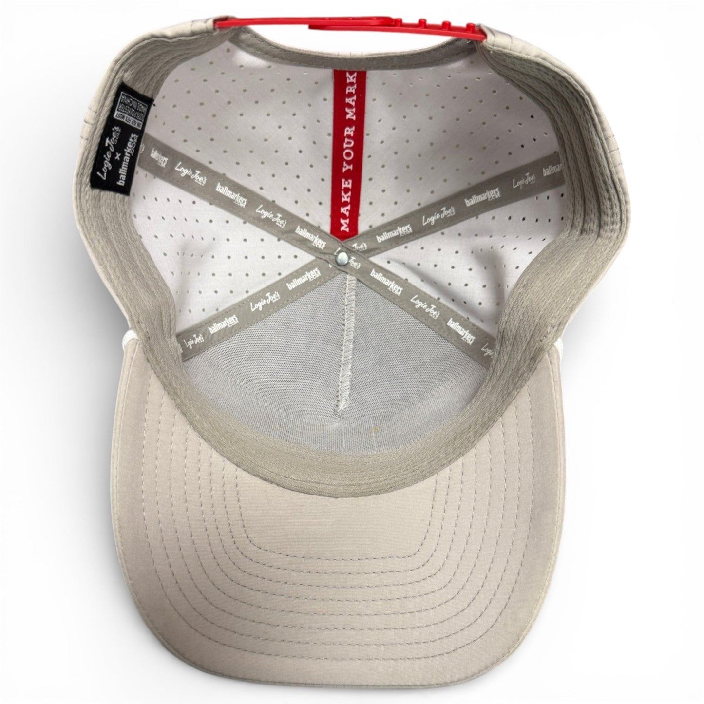 Golf Neon Arrow Sign Golf Hat | Snapback Cap | Built-in Magnetic Ball Marker Holder + Marker Included | Adjustable Light Gray - Club Rehab