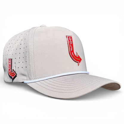 Golf Neon Arrow Sign Golf Hat | Snapback Cap | Built-in Magnetic Ball Marker Holder + Marker Included | Adjustable Light Gray - Club Rehab
