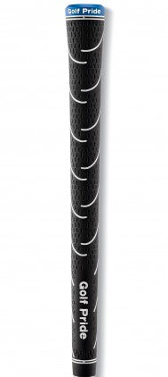 Golf Pride VDR black grip with white detailing and blue end cap - representative model image