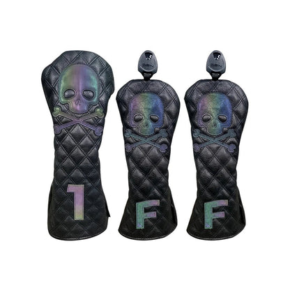Golf Skull Pattern Soft Durable Golf Club Covers - Black 135 D - Club Rehab